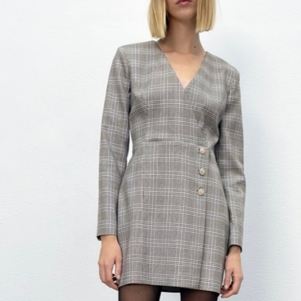 Zara Plaid Blazer Dress. XS.